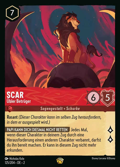 Lorcana Aufstieg der Flutgestalten 2-125 L Scar Rubin