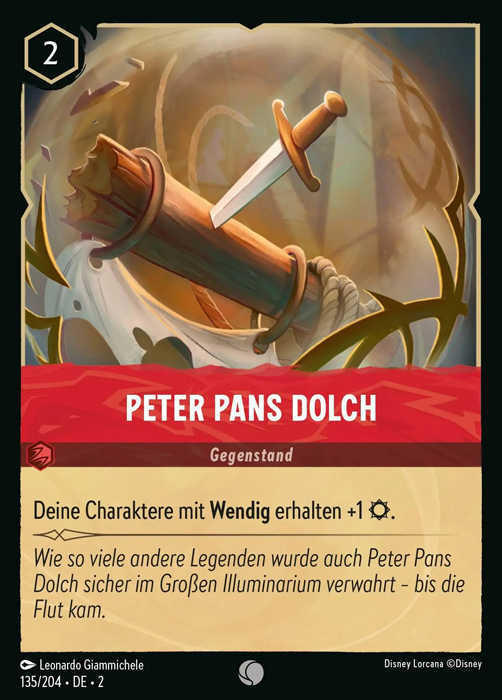 Lorcana Aufstieg der Flutgestalten 2-135 C Peter Pans Dolch Rubin