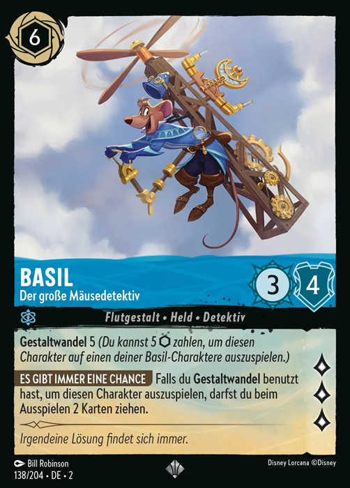 Lorcana Aufstieg der Flutgestalten 2-138 SR Basil Saphir