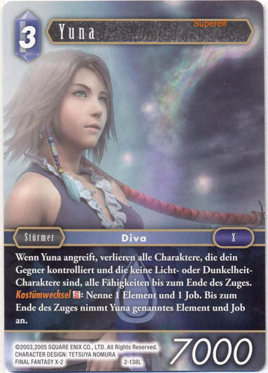 Final Fantasy Opus 2-138 L Yuna Wasser