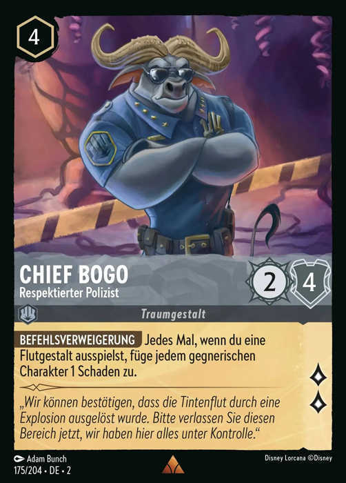Lorcana Aufstieg der Flutgestalten 2-175 R Chief Bogo Stahl