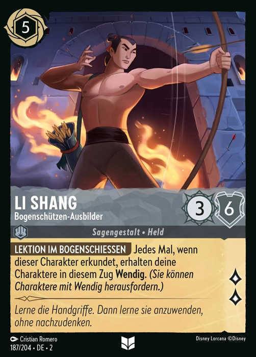 Lorcana Aufstieg der Flutgestalten 2-187 UC Li Shang Stahl