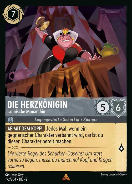 Lorcana Aufstieg der Flutgestalten 2-192 R Die Herzkönigin Stahl