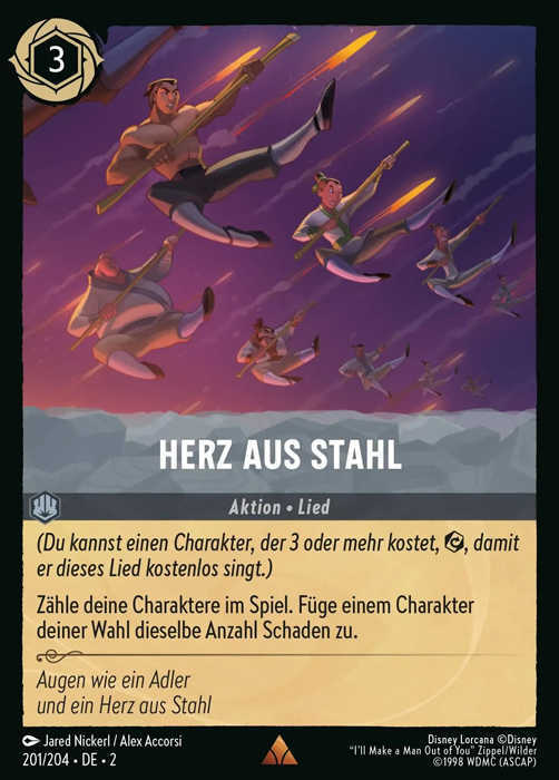 Lorcana Aufstieg der Flutgestalten 2-201 R Herz aus Stahl Stahl