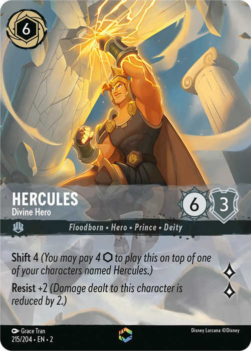 Lorcana Aufstieg der Flutgestalten 2-215 Verzaubert Hercules Stahl