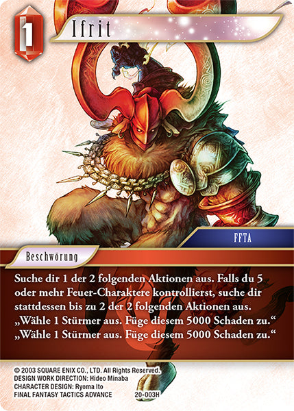 Final Fantasy Opus 20-003 H Ifrit Feuer