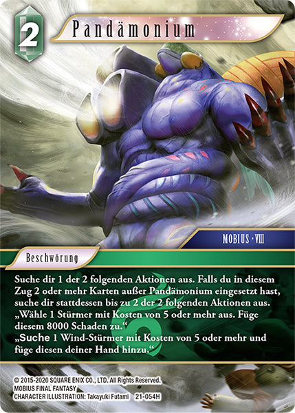 Final Fantasy Opus 21-054 H Pandämonium Wind