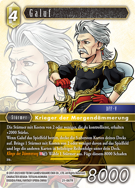Final Fantasy Opus 21-067 R Galuf Erde