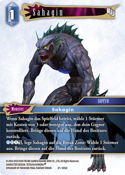 Final Fantasy Opus 21-105 C Sahagin Wasser