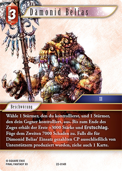 Final Fantasy Opus 22-014 R Dämonid Belias Feuer