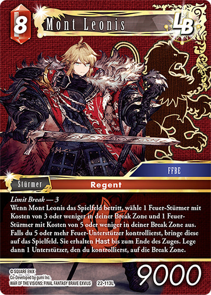 Final Fantasy Opus 22-113 L Mont Leonis LB Feuer