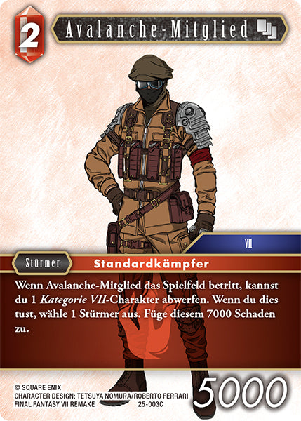 Final Fantasy Opus 25-003 C Avalanche-Mitglied Feuer