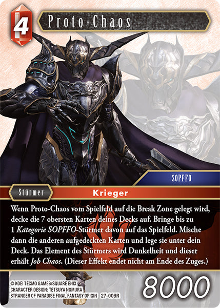 Final Fantasy Opus 27-006 R Proto-Chaos Feuer