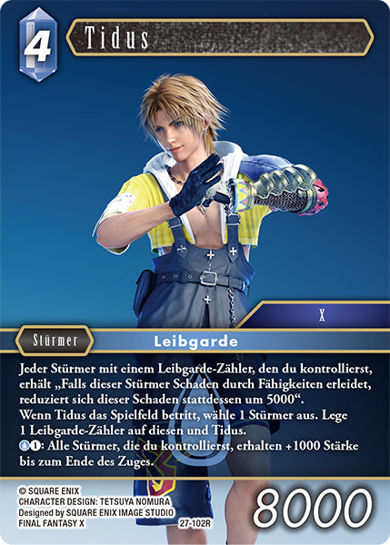 Final Fantasy Opus 27-102 R Tidus Wasser