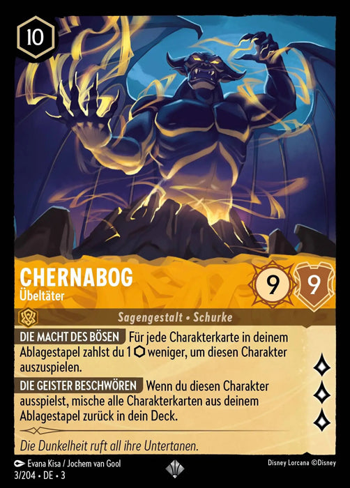 Lorcana Die Tintenlande 3-003 SR Chernabog Bernstein