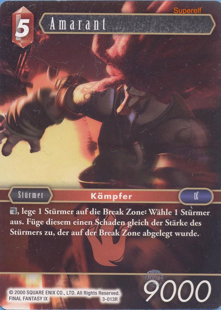 Final Fantasy Promokarte Opus 3-013R / PR-013 Amarant  Variante