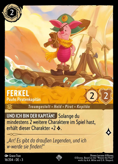 Lorcana Die Tintenlande 3-016 SR Ferkel Bernstein