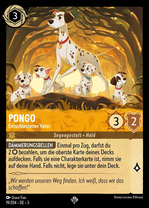 Lorcana Die Tintenlande 3-019 SR Pongo Bernstein