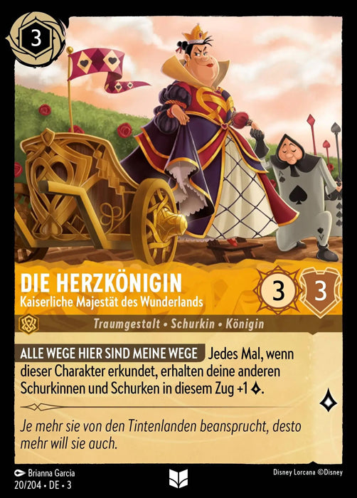 Lorcana Die Tintenlande 3-020 UC Die Herzkönigin Bernstein