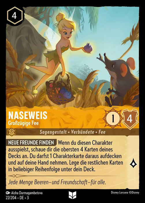 Lorcana Die Tintenlande 3-022 UC Naseweis Bernstein