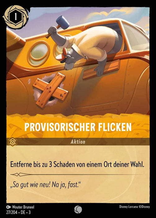Lorcana Die Tintenlande 3-027 C Provisorischer Flicken Bernstein