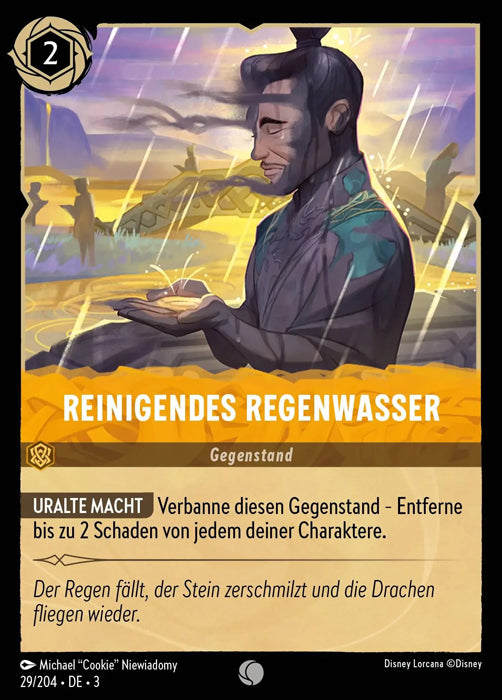 Lorcana Die Tintenlande 3-029 C Reinigendes Regenwasser Bernstein