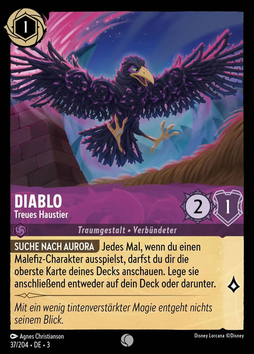 Lorcana Die Tintenlande 3-037 C Diablo Amethyst