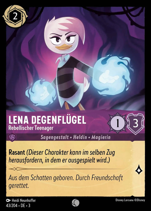Lorcana Die Tintenlande 3-043 C Lena Degenflügel Amethyst