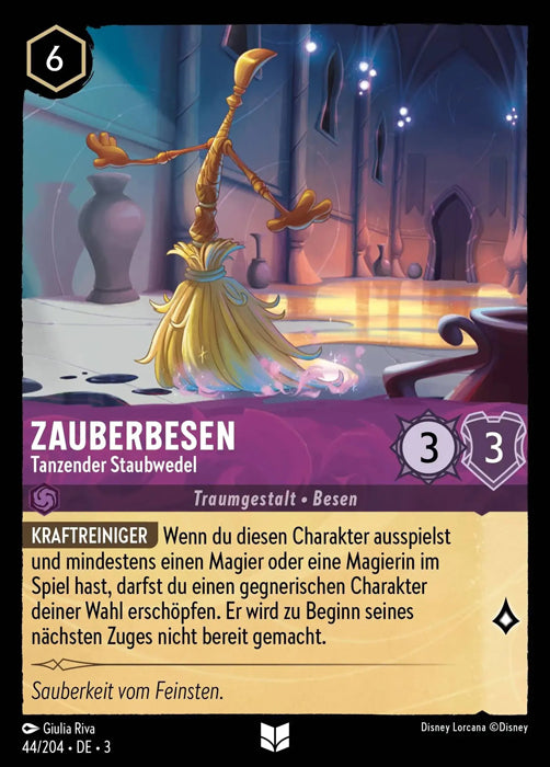 Lorcana Die Tintenlande 3-044 UC Zauberbesen Amethyst