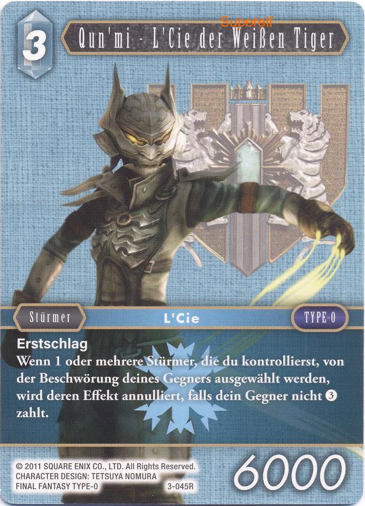 Final Fantasy Opus 3-045 R Qun'mi - L'Cie der Weißen Tiger  Eis