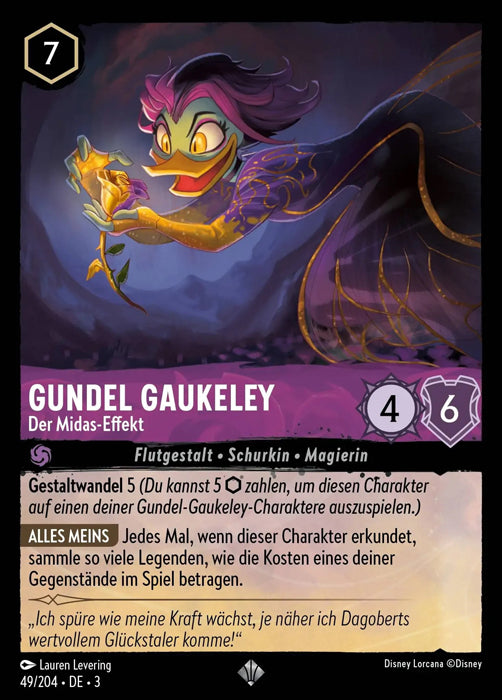 Lorcana Die Tintenlande 3-049 SR Gundel Gaukeley Amethyst