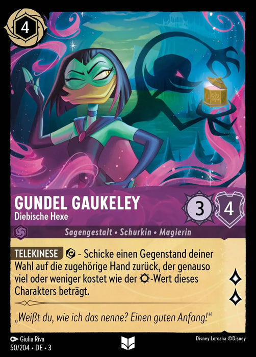 Lorcana Die Tintenlande 3-050 UC Gundel Gaukeley Amethyst