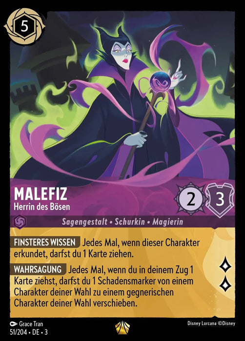 Lorcana Die Tintenlande 3-051 L Malefiz Amethyst