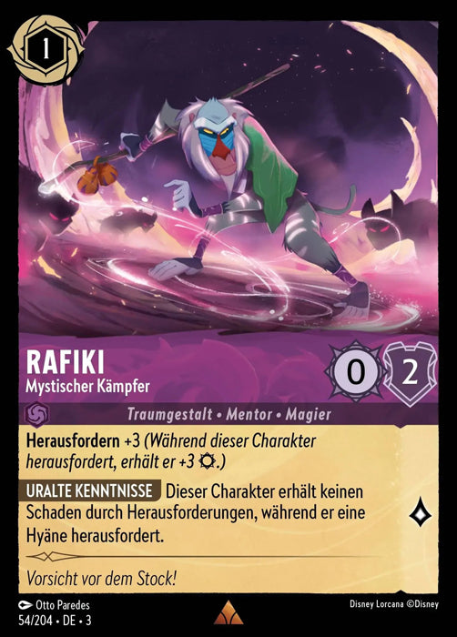 Lorcana Die Tintenlande 3-054 R Rafiki Amethyst