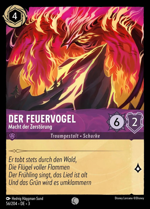Lorcana Die Tintenlande 3-056 C Der Feuervogel Amethyst