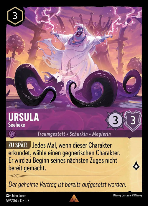 Lorcana Die Tintenlande 3-059 R Ursula Amethyst