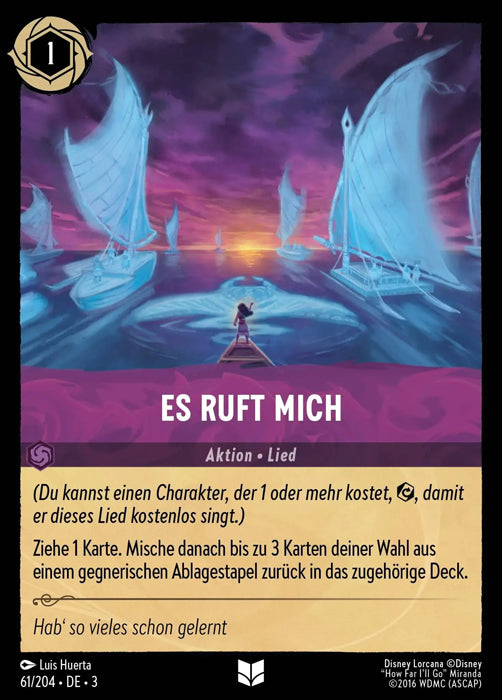 Lorcana Die Tintenlande 3-061 UC Es ruft mich Amethyst