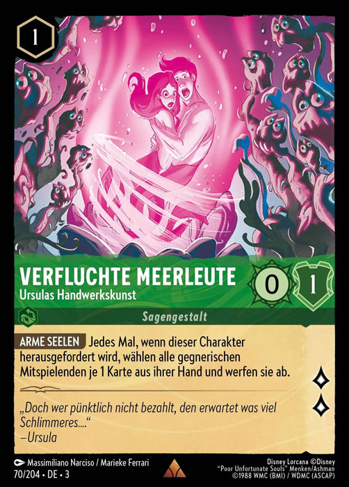 Lorcana Die Tintenlande 3-070 R Verfluchte Meerleute Smaragd