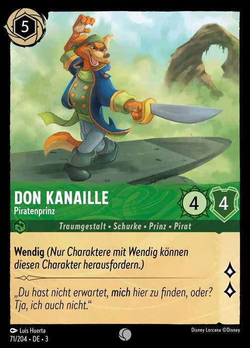 Lorcana Die Tintenlande 3-071 C Don Kanaille Smaragd