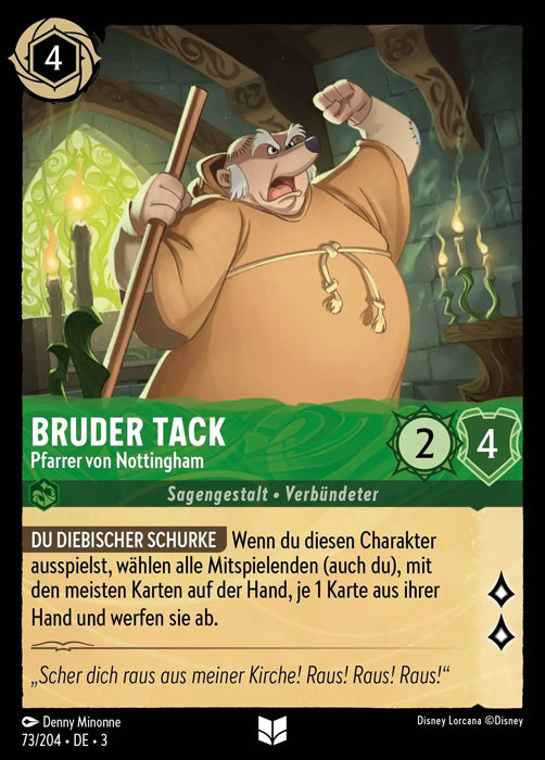 Lorcana Die Tintenlande 3-073 UC Bruder Tack Smaragd