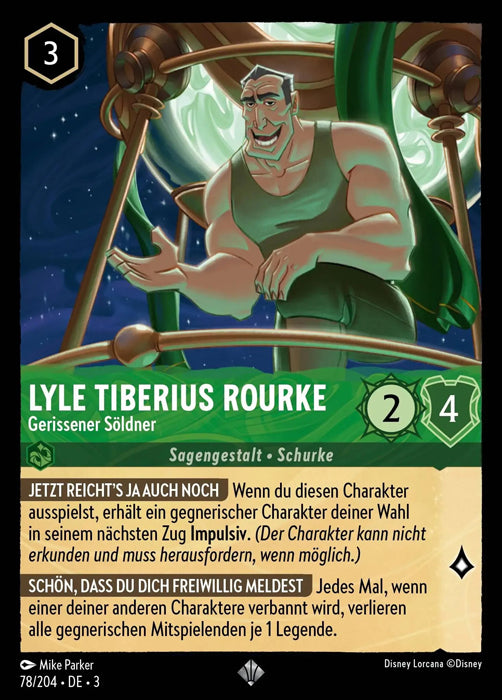 Lorcana Die Tintenlande 3-078 SR Lyle Tiberius Rourke Smaragd