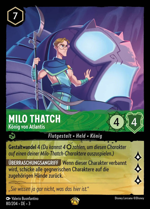 Lorcana Die Tintenlande 3-080 L Milo Thatch Smaragd