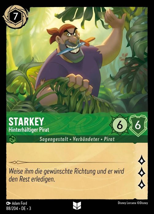 Lorcana Die Tintenlande 3-088 UC Starkey Smaragd