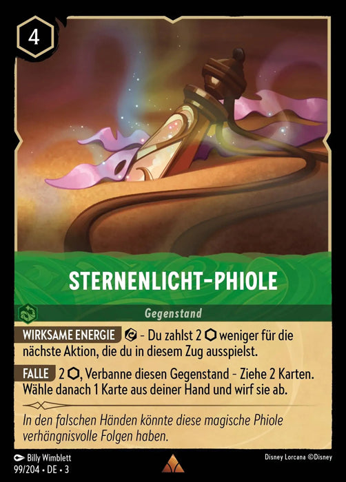Lorcana Die Tintenlande 3-099 R Sternenlicht-Phiole Smaragd