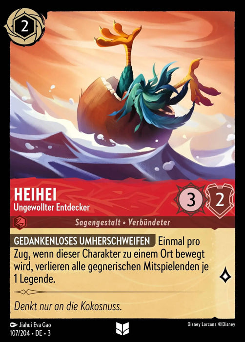 Lorcana Die Tintenlande 3-107 UC Heihei Rubin