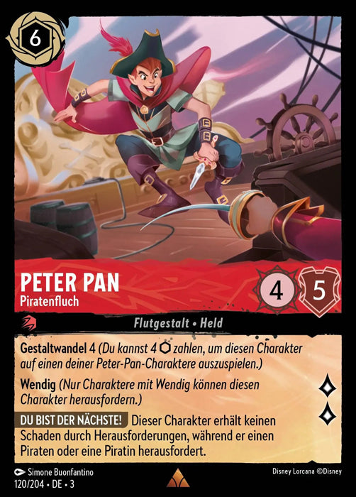 Lorcana Die Tintenlande 3-120 R Peter Pan Rubin