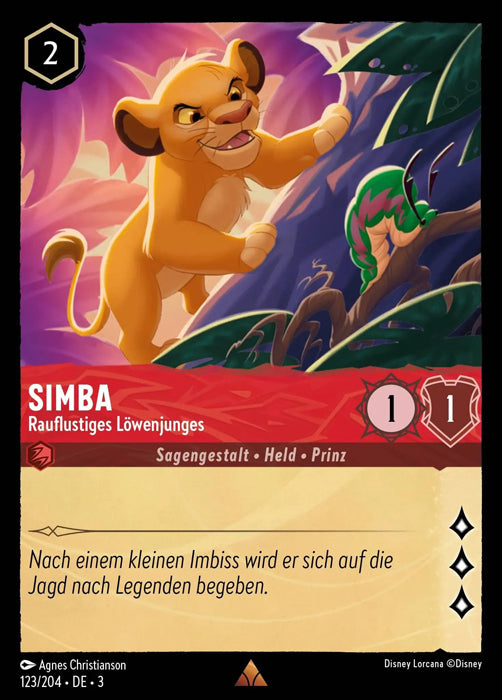 Lorcana Die Tintenlande 3-123 R Simba Rubin