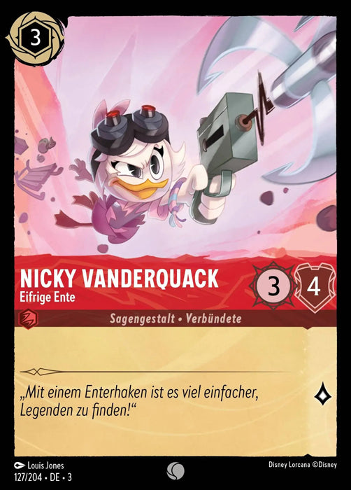 Lorcana Die Tintenlande 3-127 C Nicky Vanderquack Rubin