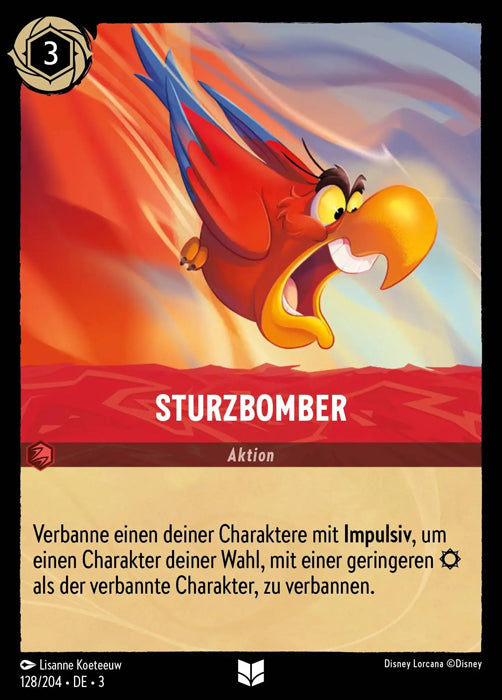 Lorcana Die Tintenlande 3-128 UC Sturzbomber Rubin