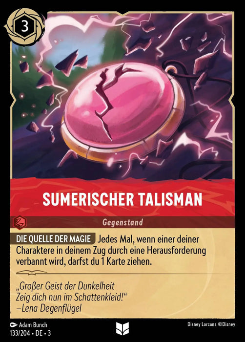 Lorcana Die Tintenlande 3-133 UC Sumerischer Talisman Rubin